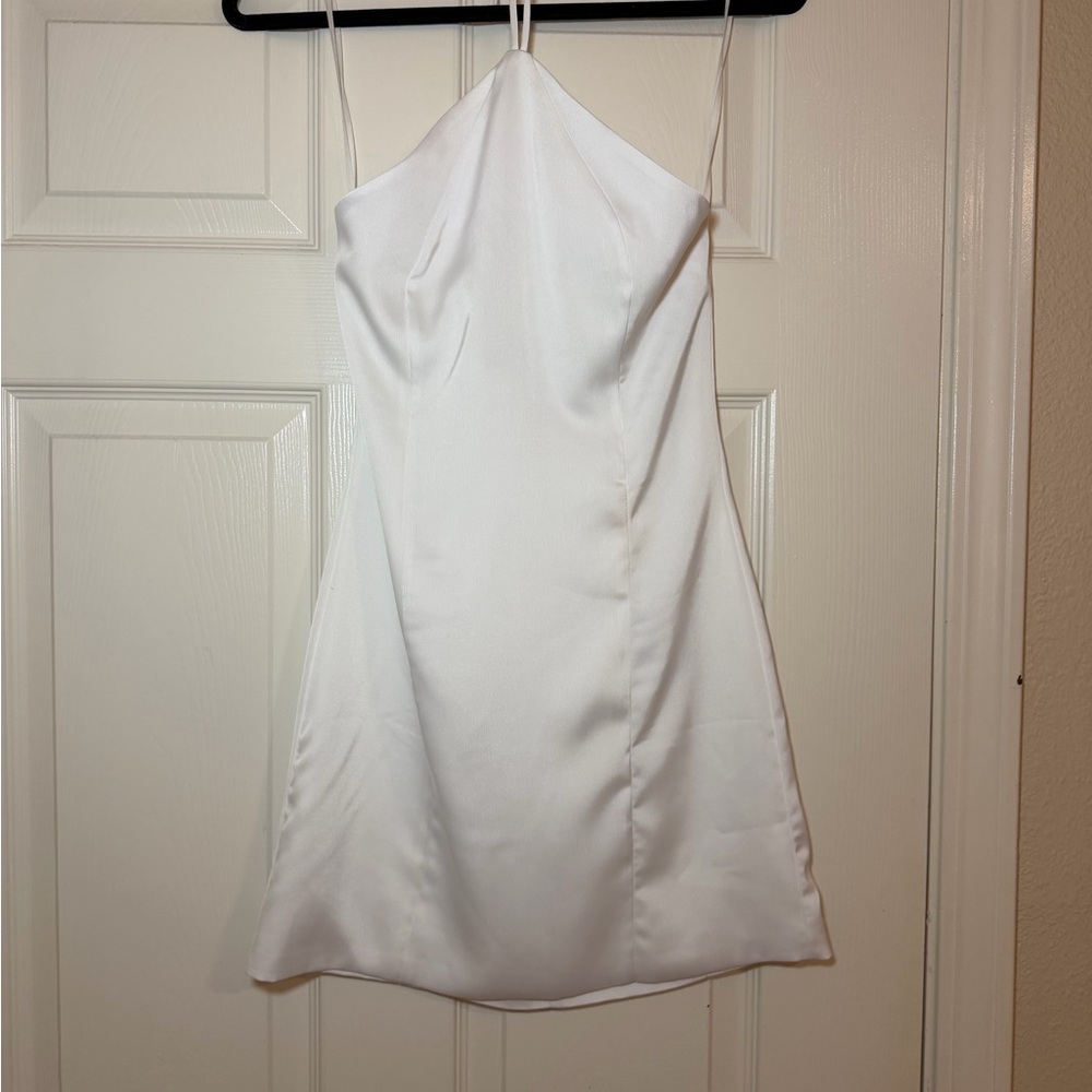 Elegant White Halter Dress